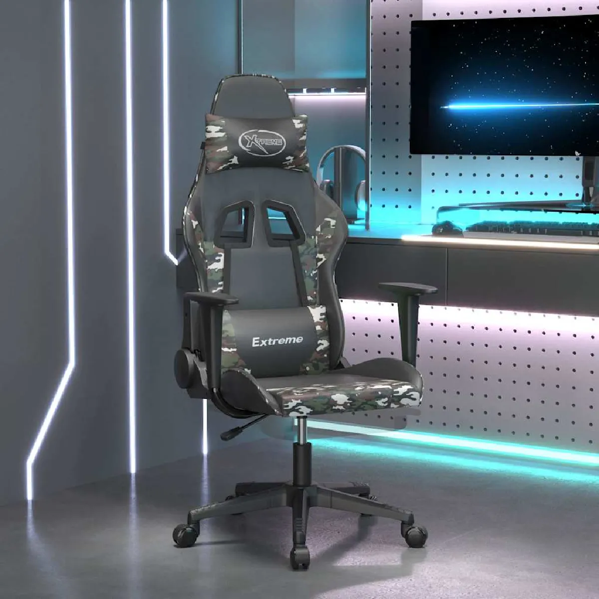 VIDAXL  Chaise Massage - Noir Camouflage