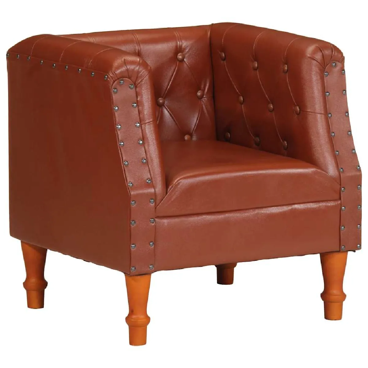 Vidaxl Marron Fauteuil Echt Leer - Image 3