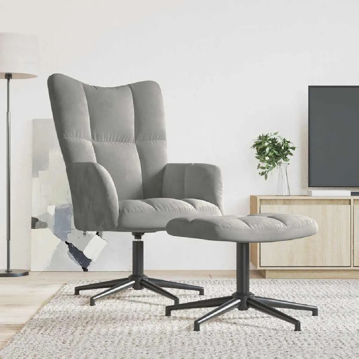 Vidaxl Gris/Clair Chaise De Relaxation