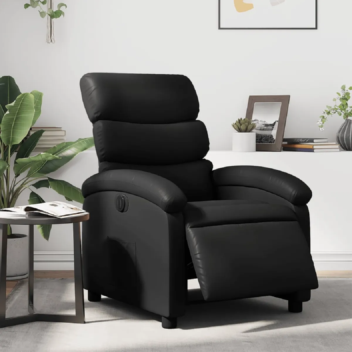 vidaXL Fauteuil inclinable électrique - Noir Similicuir