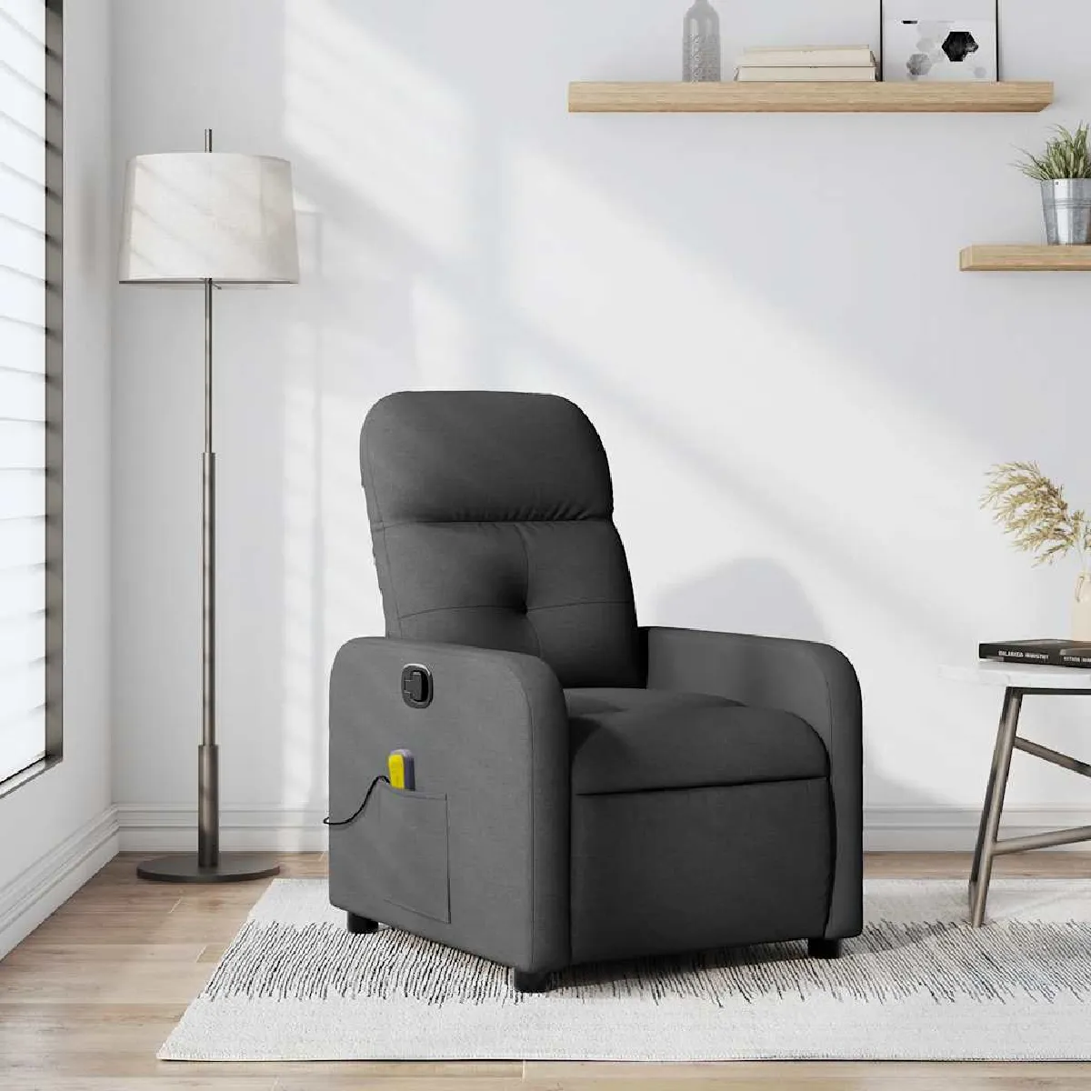 Vidaxl Gris Fauteuil De Massage - Foncé Tissu
