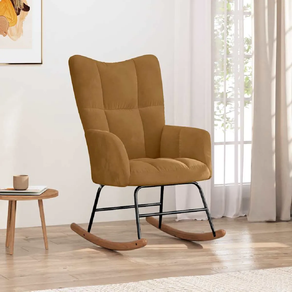 VIDAXL Chaise à bascule velours - vue 7