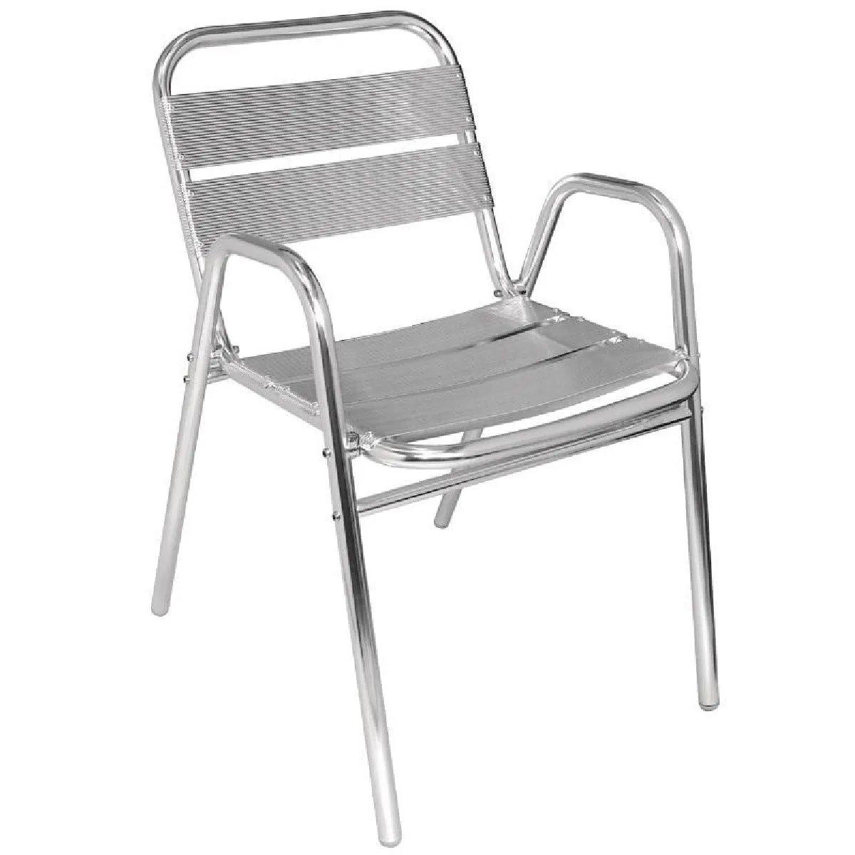 Bolero Lot de 4 fauteuils aluminium - Blanc Bolero Lot de 4 fauteuils aluminium - Blanc
