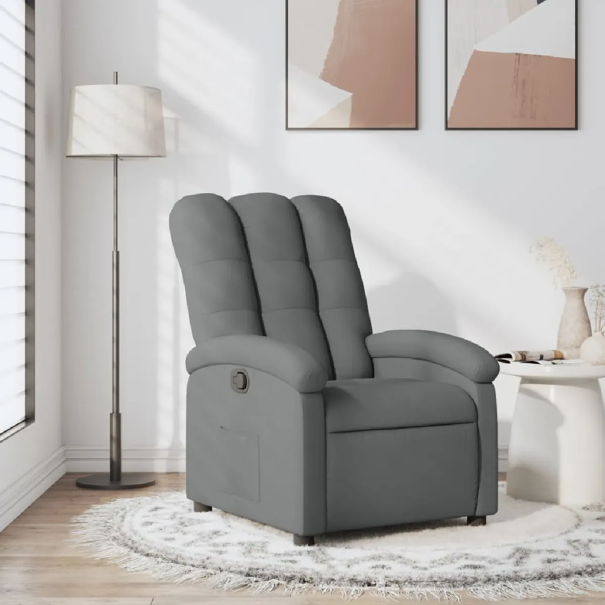 Non Communiqué Gris Fauteuil Inclinable Foncé Tissu - Image 3
