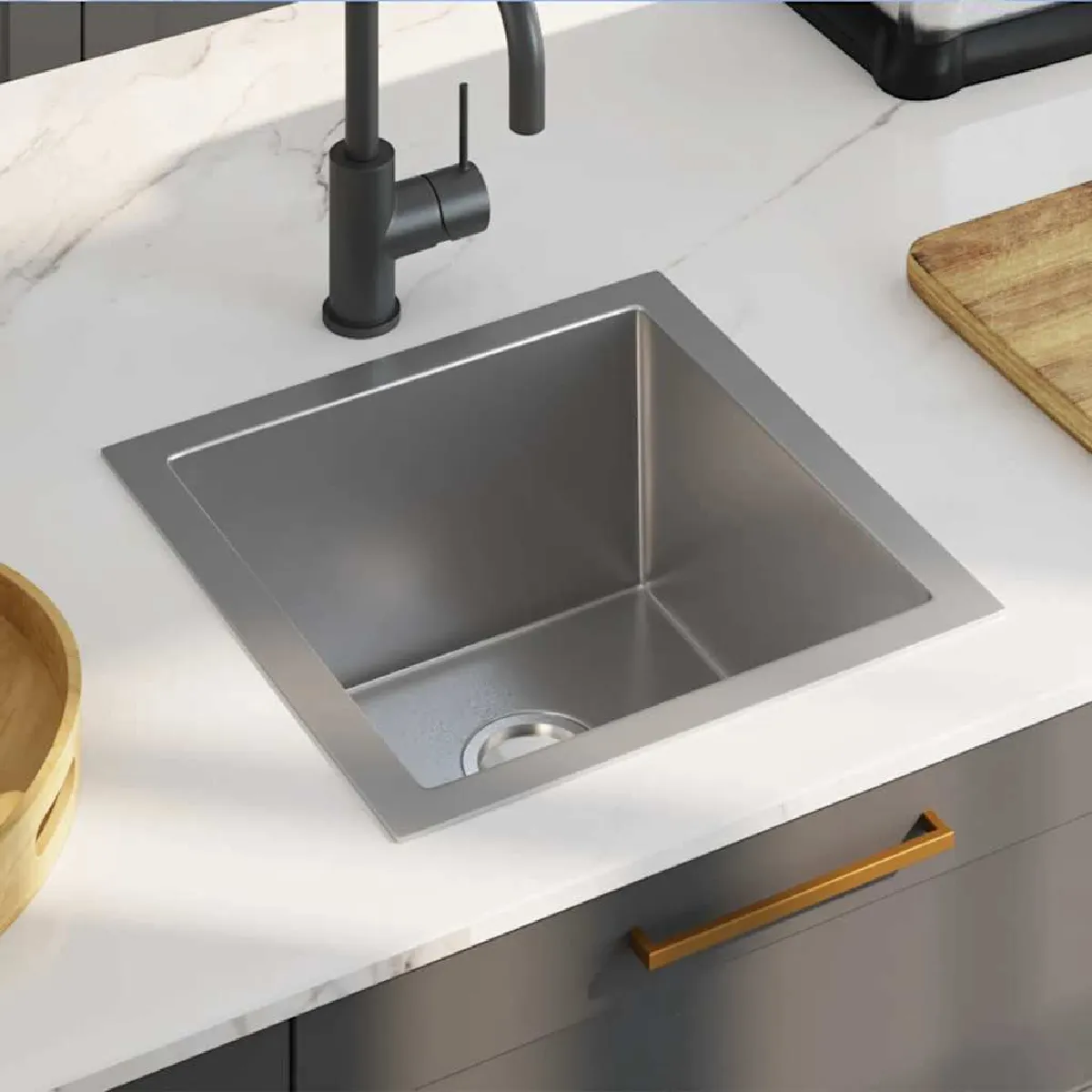 vidaXL Évier de Cuisine Inox - vue 6