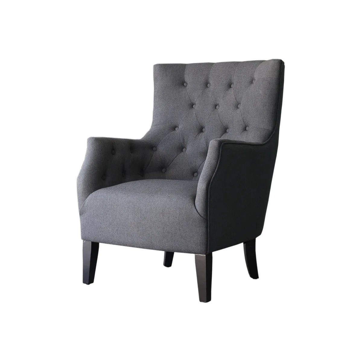 Fauteuil Scandinave Tissu [ ]Duchesse[ ] - 76 x 83 x 100,5 cm - Gris