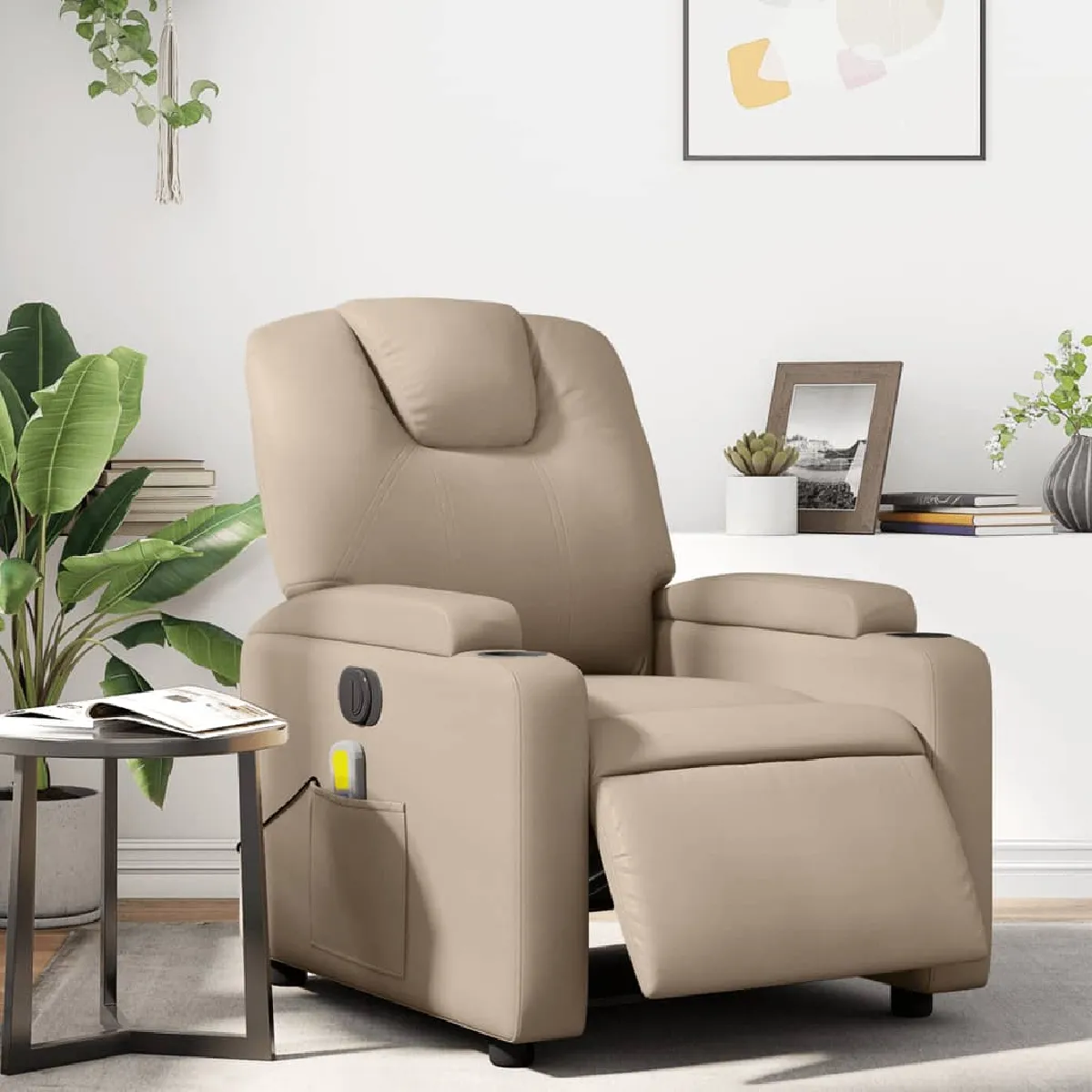 vidaXL Fauteuil de massage électrique Cappuccino - vue 2