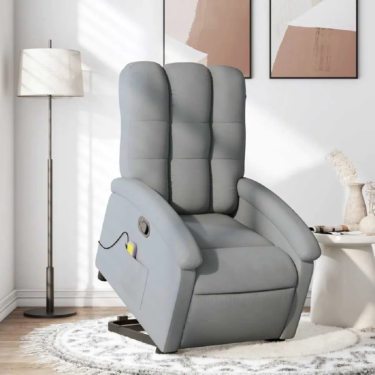 Vidaxl Gris/Clair Fauteuil De Massage Inclinable - Tissu