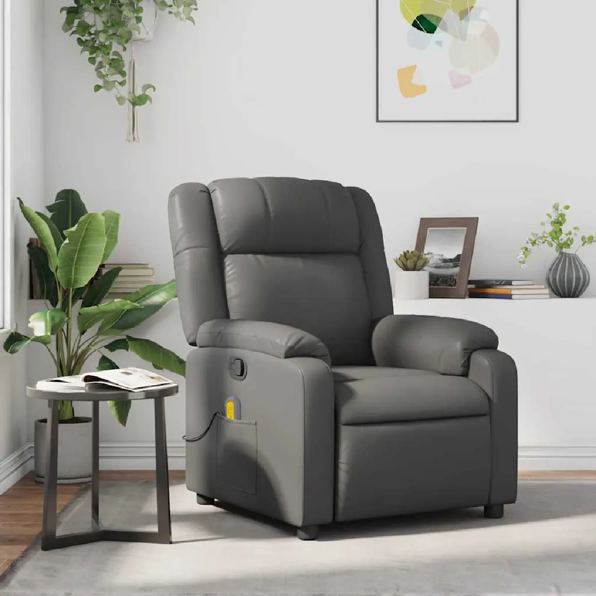 VIDAXL - Fauteuil de massage - Fauteuil de relaxation - Gris - Image 3