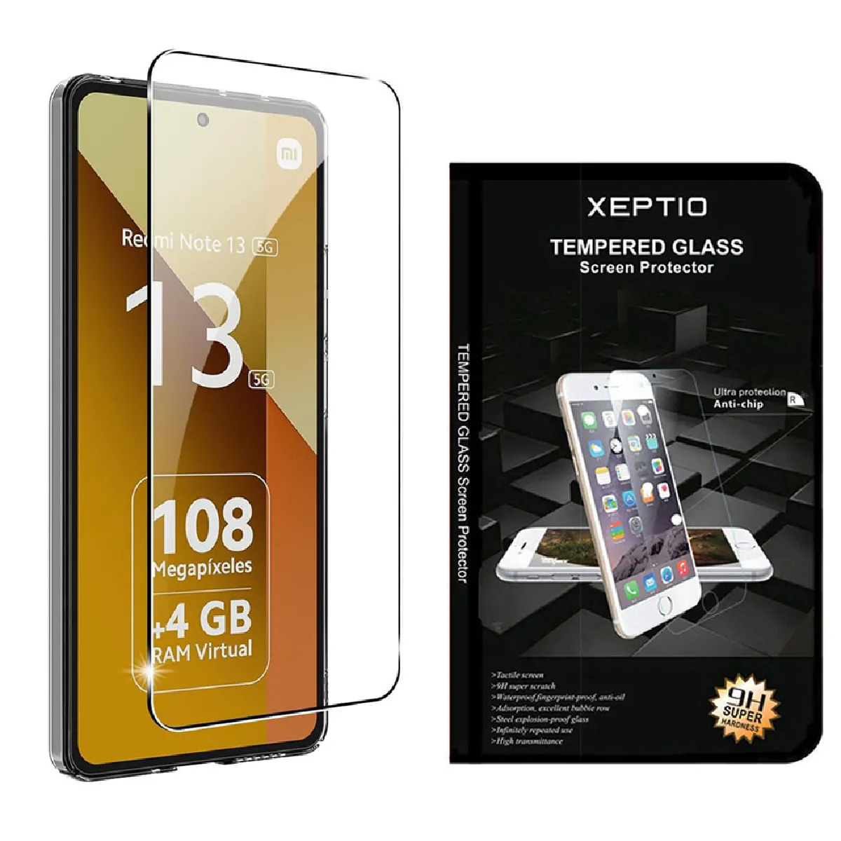 XEPTIO - Housse Portefeuille pour Xiaomi Redmi Note 13 5G - Étui à Rabat - Bleu - Image 3