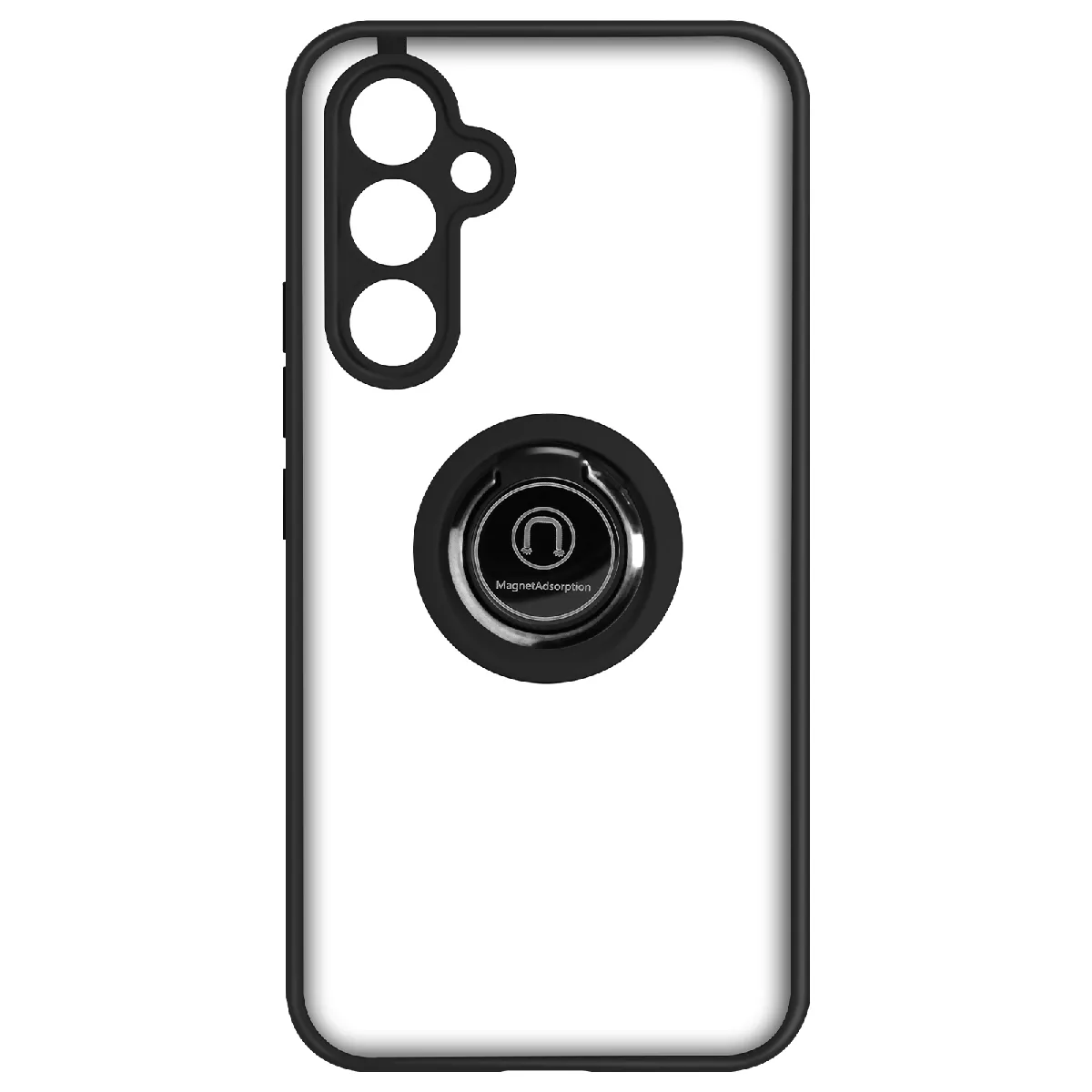 Avizar Noir Coque Pour Samsung Galaxy A54 5G Bi-Matière Bague Métallique Support Vidéo