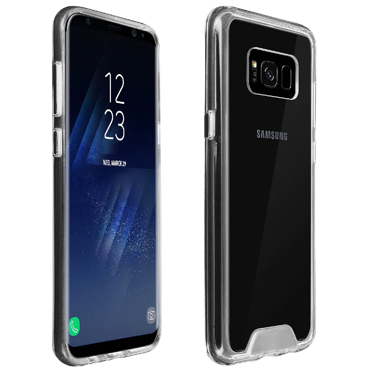 Avizar Coque Samsung Galaxy S8 Plus Coque Cristal Bi-Matière Transparent