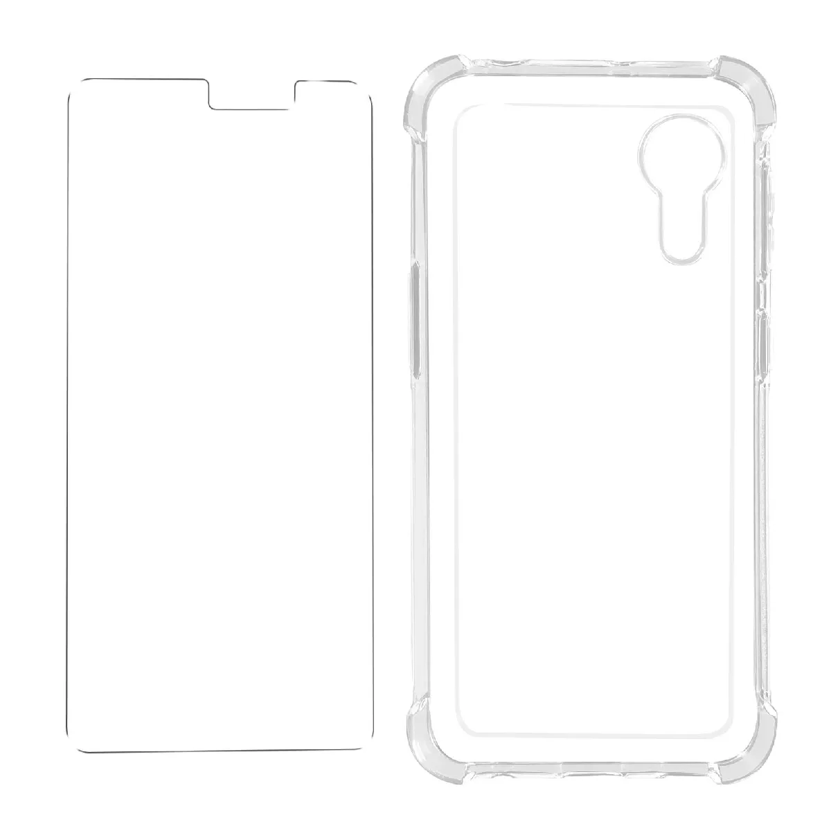 Avizar Pack Protection Samsung Galaxy Xcover 5 Coque Souple Et Verre Trempé Transparent