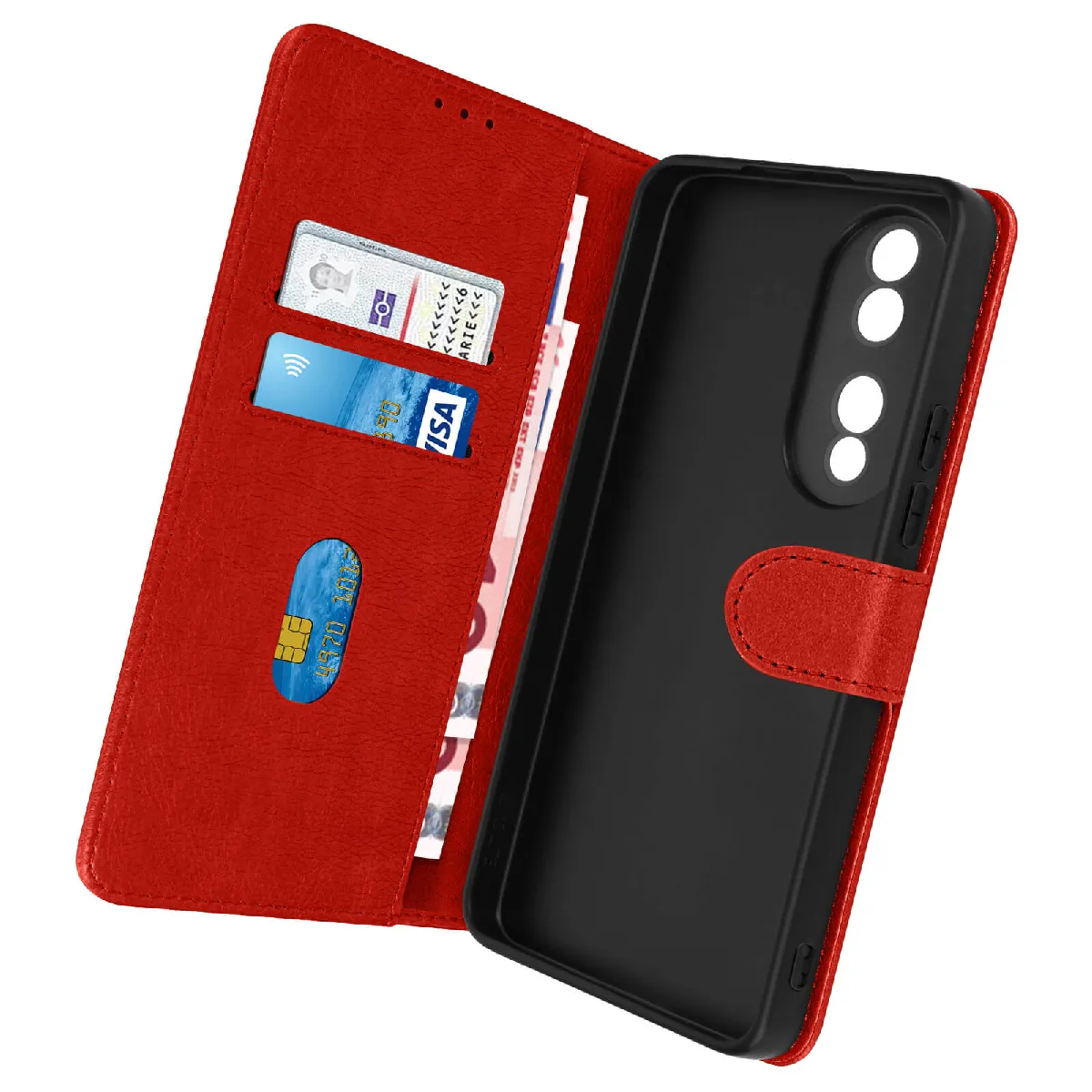 Avizar Rouge Housse Pour Honor 70 Clapet Portefeuille Fonction Support Vidéo