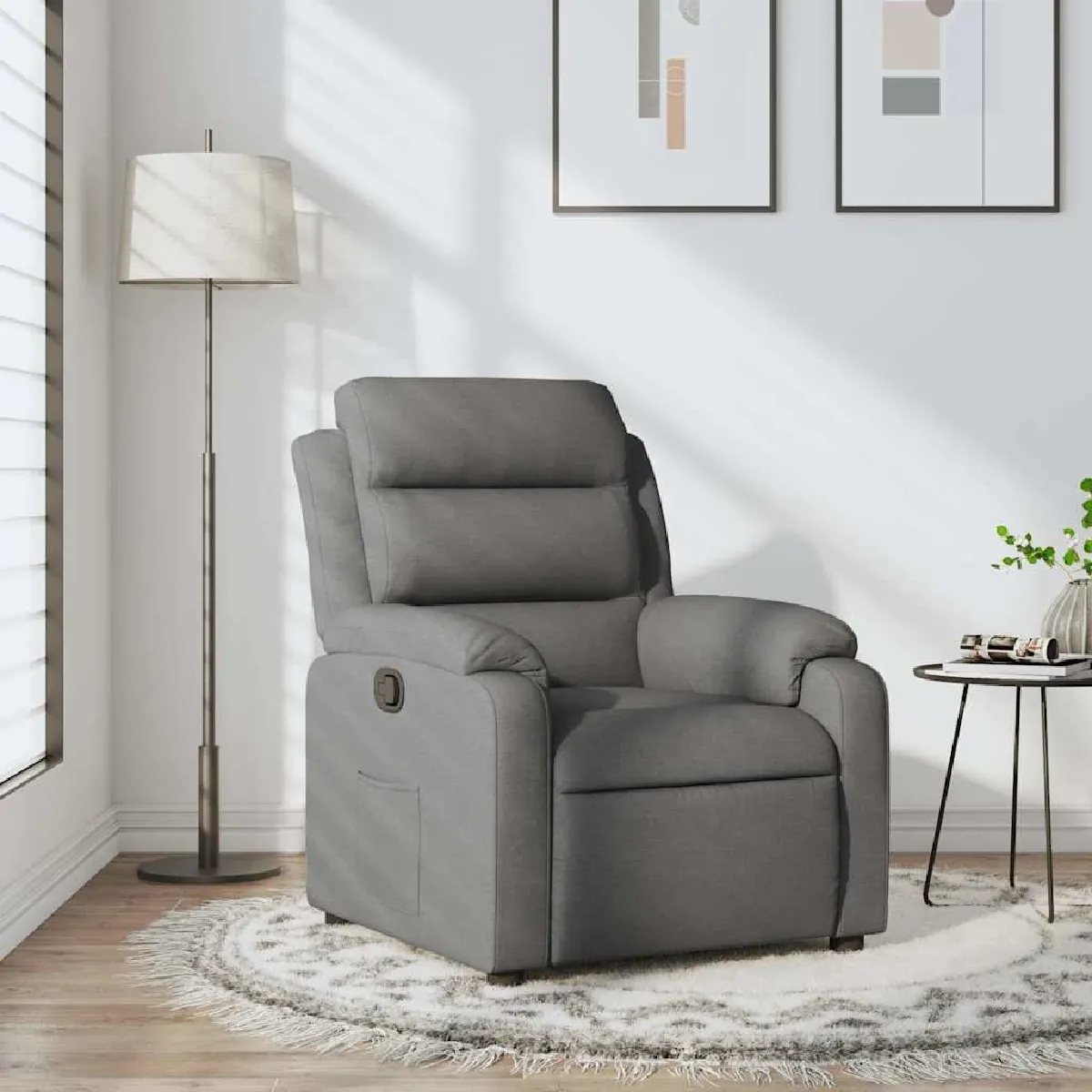 Non Communiqué Gris Vidaxl Fauteuil Réglable Tissu Foncé - Image 3