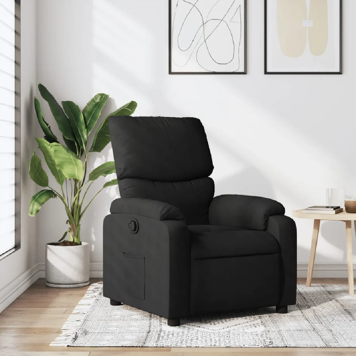 Vidaxl Noir Fauteuil Inclinable - Tissu