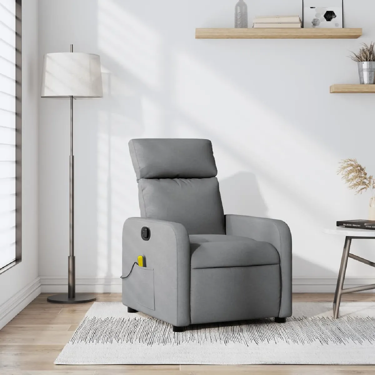 VIDAXL - Fauteuil de massage - Fauteuil de relaxation - Gris clair - Image 3