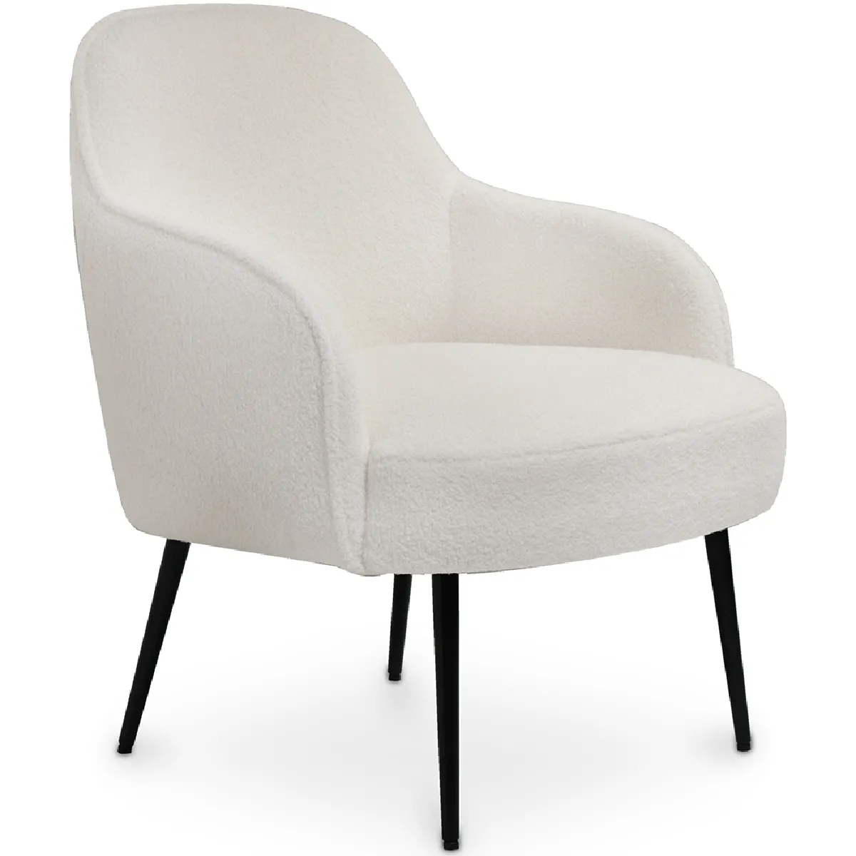 Fauteuil Rembourré - Bouclé Blanc - Hyra Blanc Fauteuil Rembourré - Bouclé Blanc - Hyra Blanc