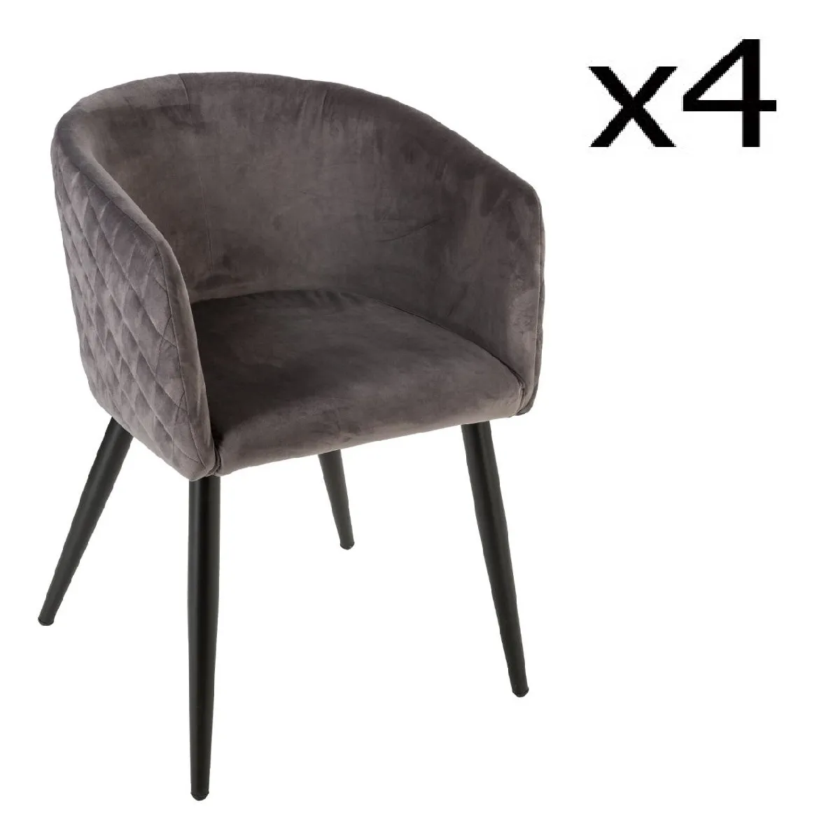 Pegane Fauteuil de dîner - Gris foncé