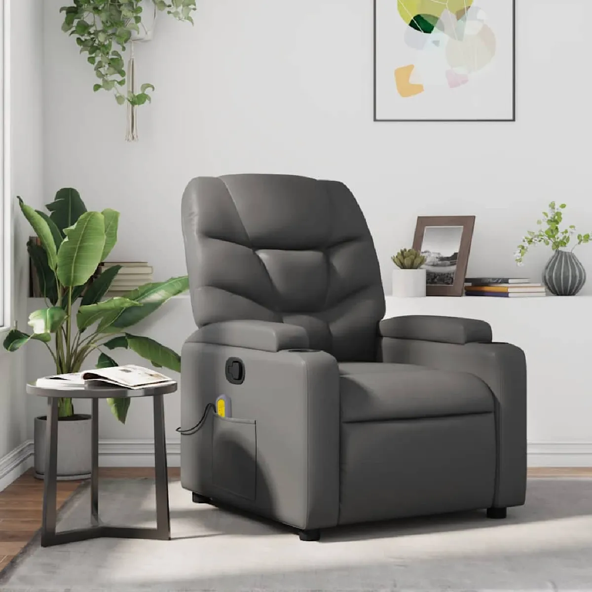 Vidaxl Gris Fauteuil De Massage Inclinable