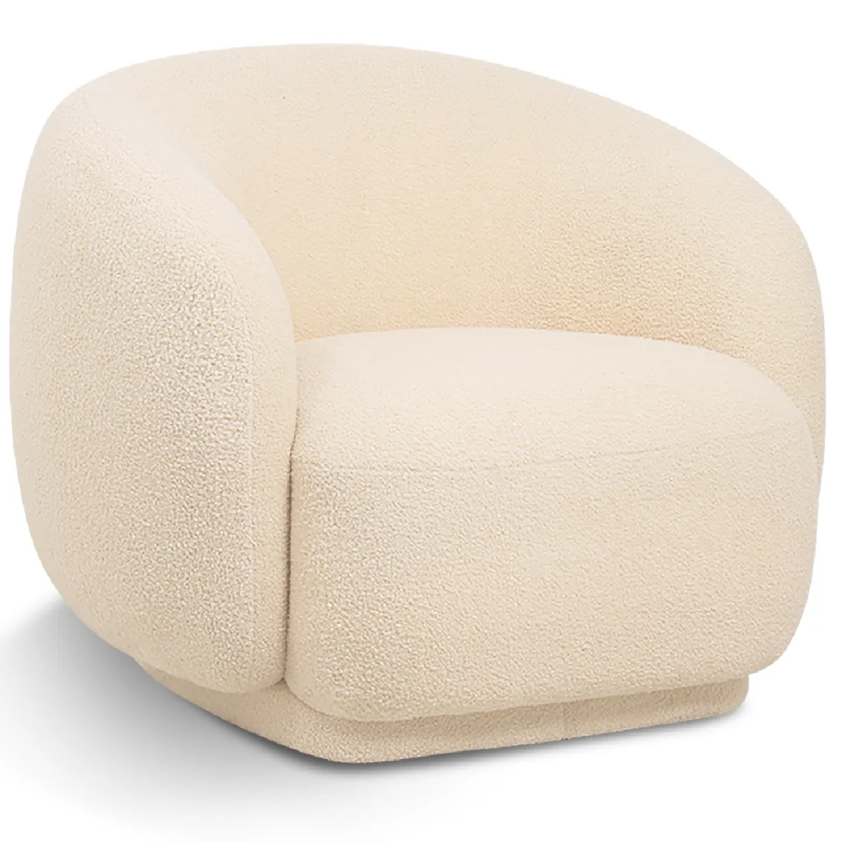 Fauteuil Rembourré en Tissu Bouclé - Design Courbé - Drisela Crème Fauteuil Rembourré en Tissu Bouclé - Design Courbé - Drisela Crème