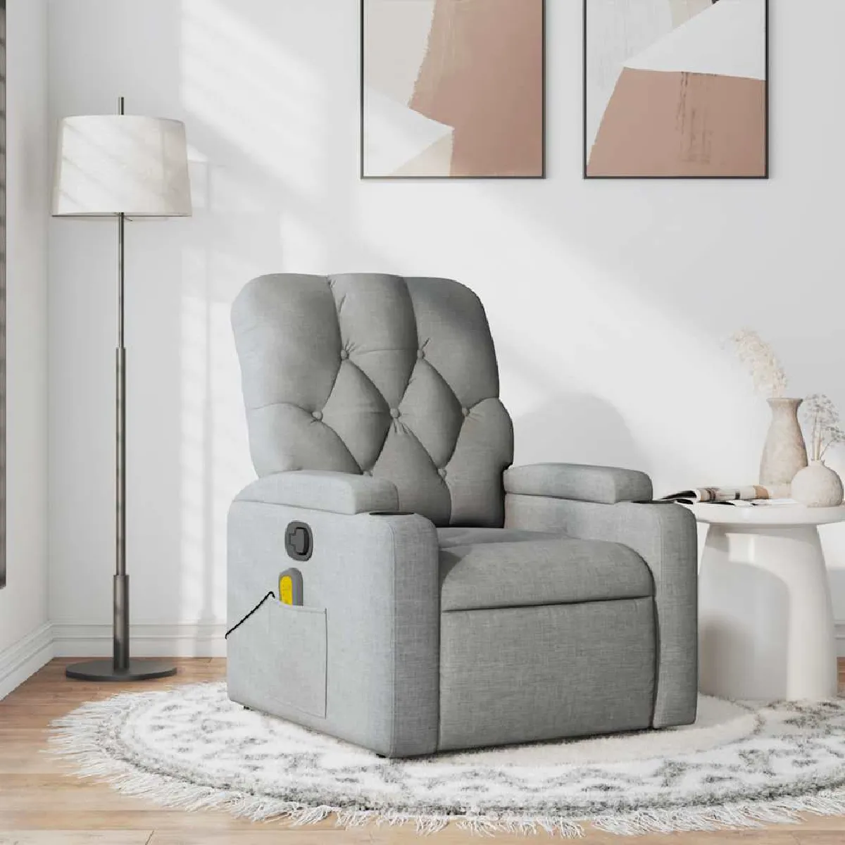 Vidaxl Gris/Clair Fauteuil Massage