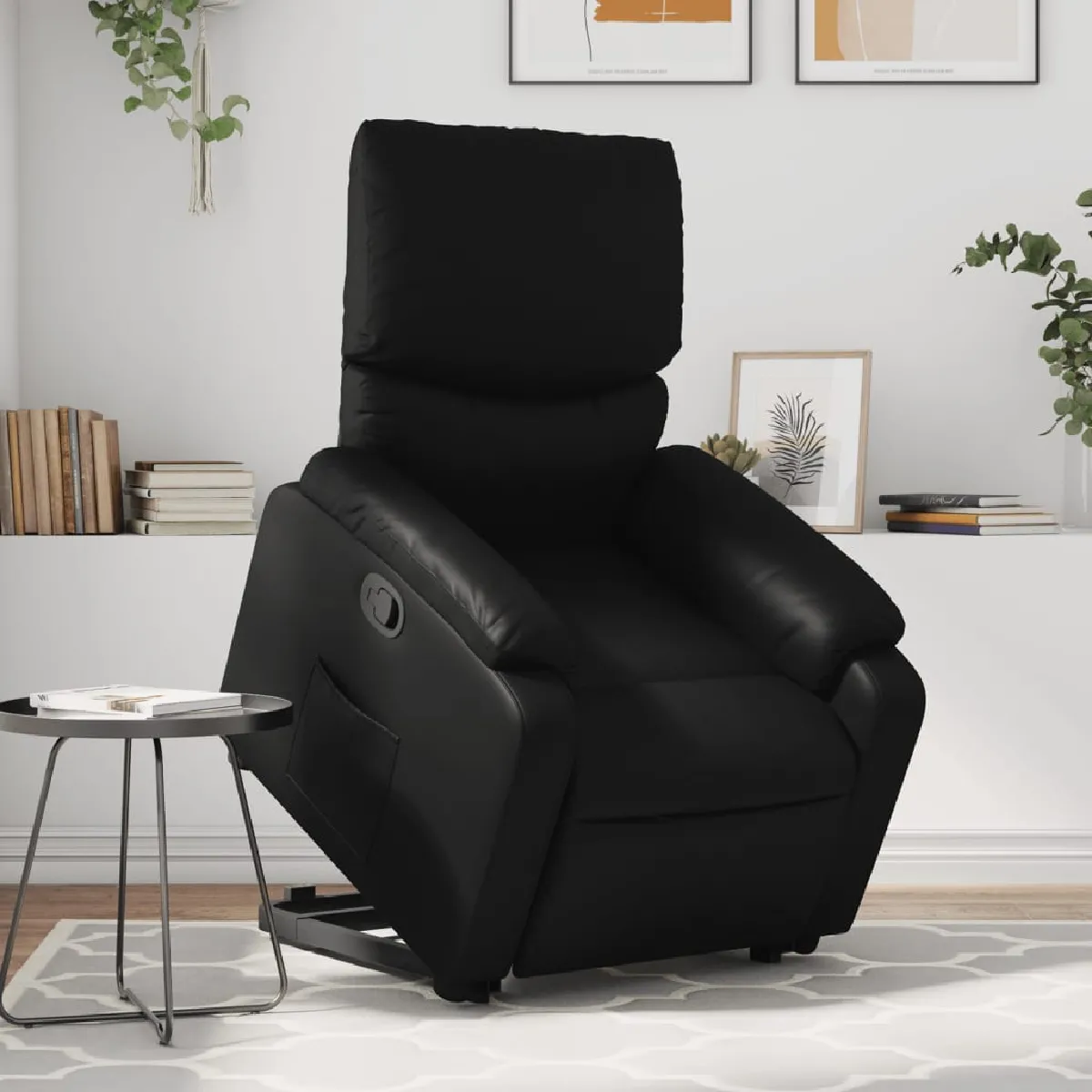 VIDAXL - Fauteuil de relaxation - Similicuir - Noir - Image 3