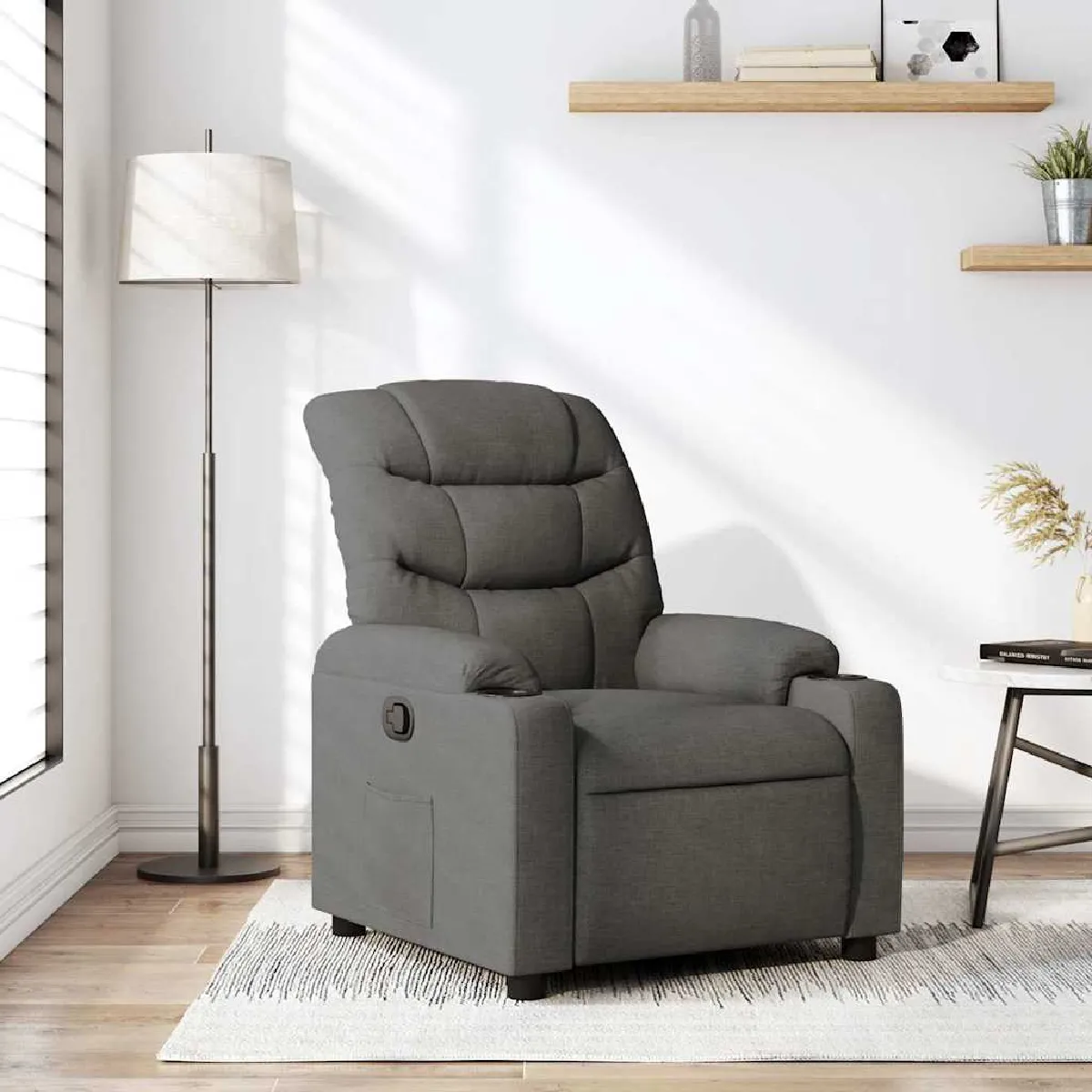 Vidaxl Gris Fauteuil Inclinable - Foncé Tissu