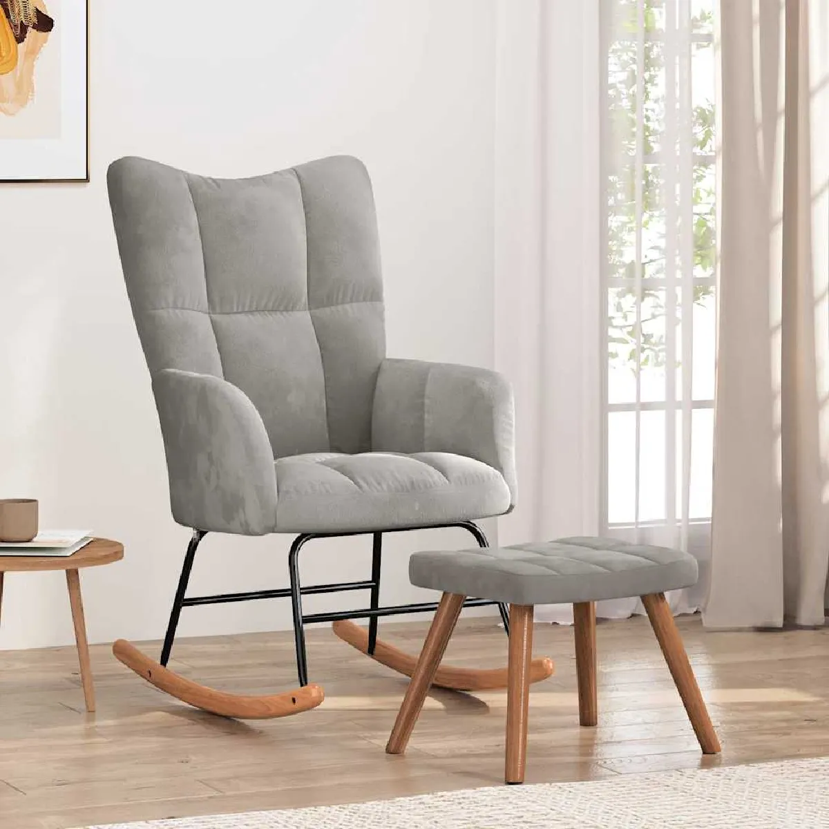 Chaise à Bascule Gris Foncé Tissu Kooly | Leroy Merlin