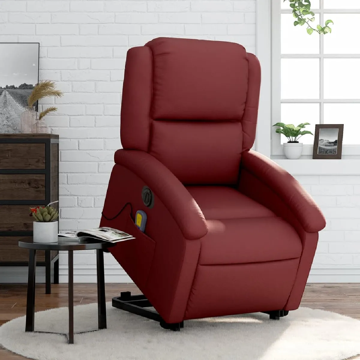 Vidaxl Rouge Fauteuil Inclinable De Massage Électrique - Bordeaux