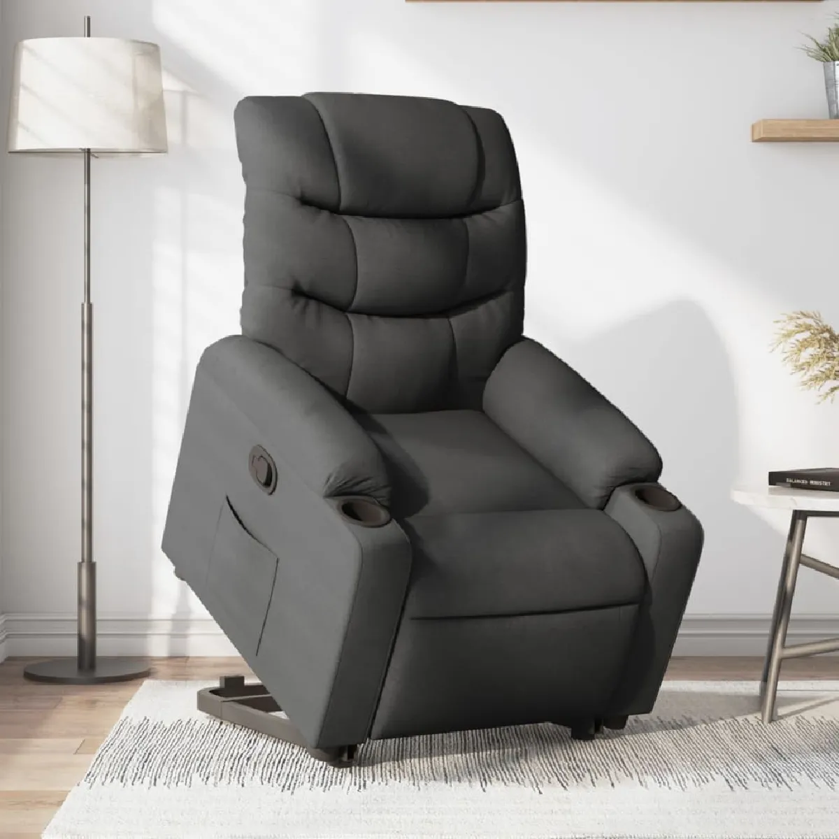 Vidaxl Gris Fauteuil Inclinable - Foncé Tissu