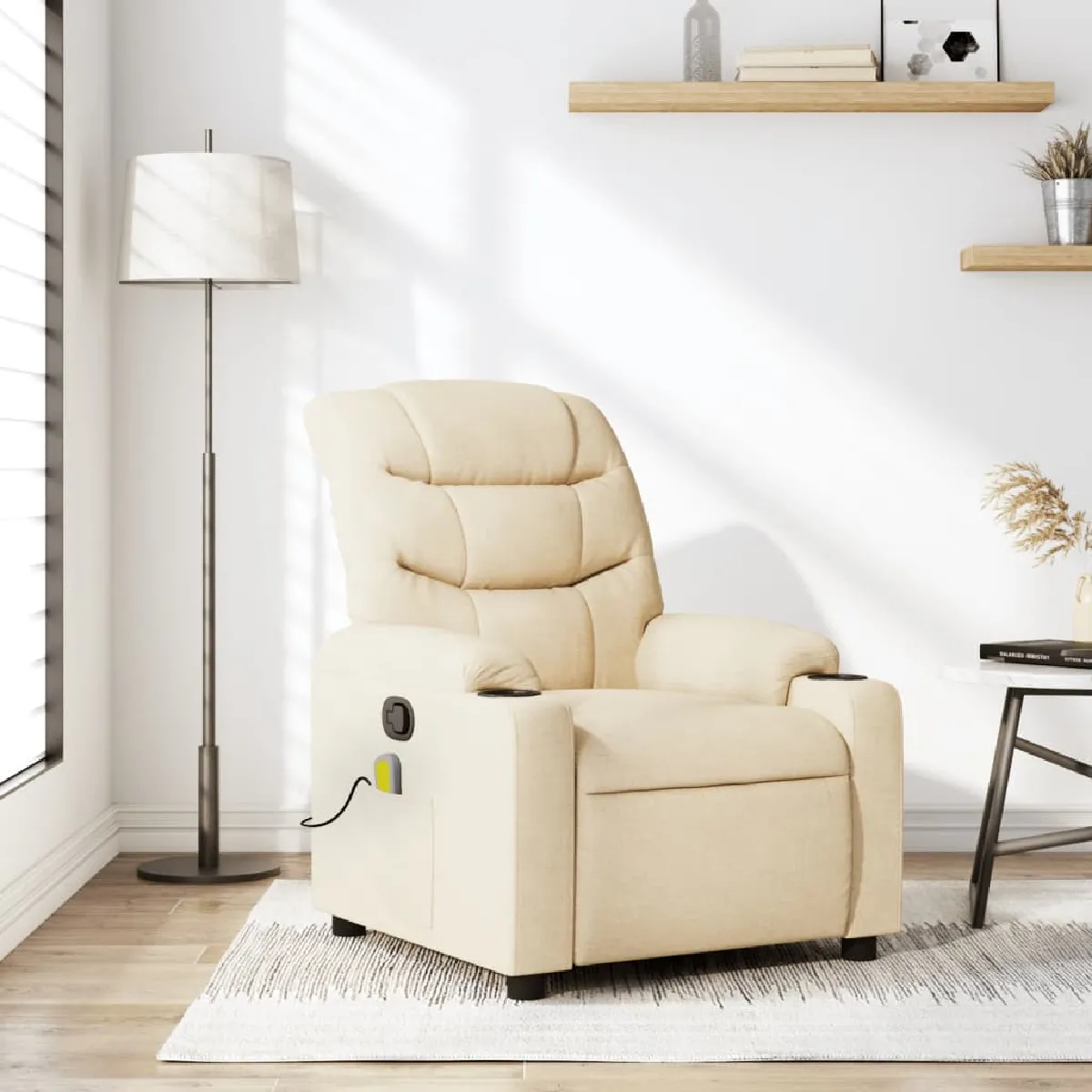 vidaXL Fauteuil de massage inclinable Crème