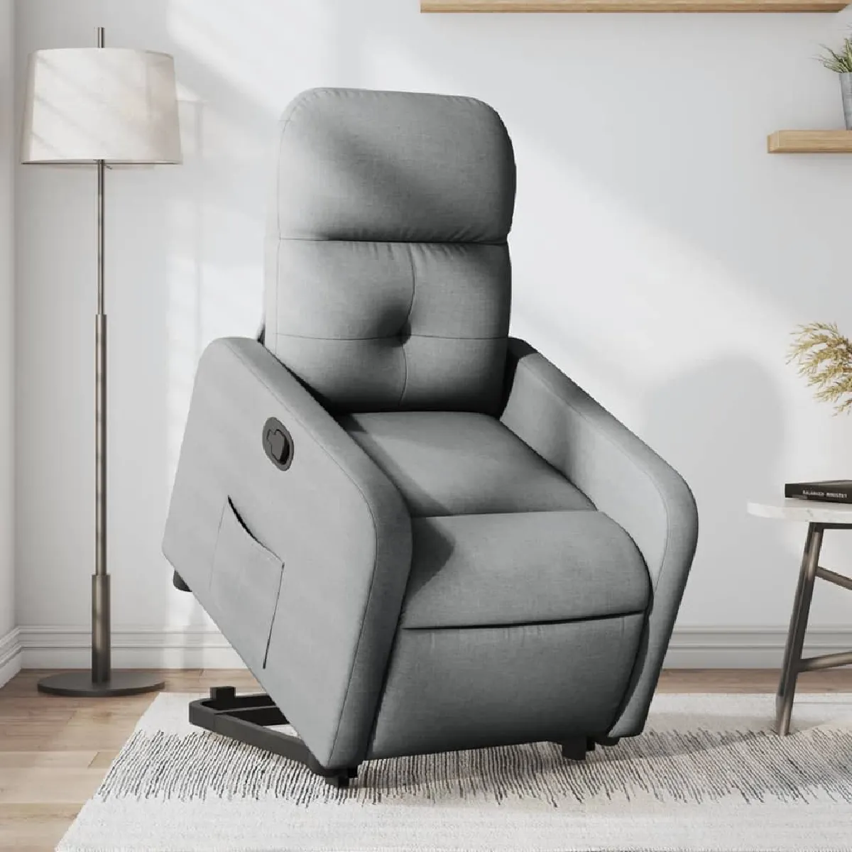 Non Communiqué Gris Clair Vidaxl Fauteuil De Relaxation Inclinable Tissu - Image 3
