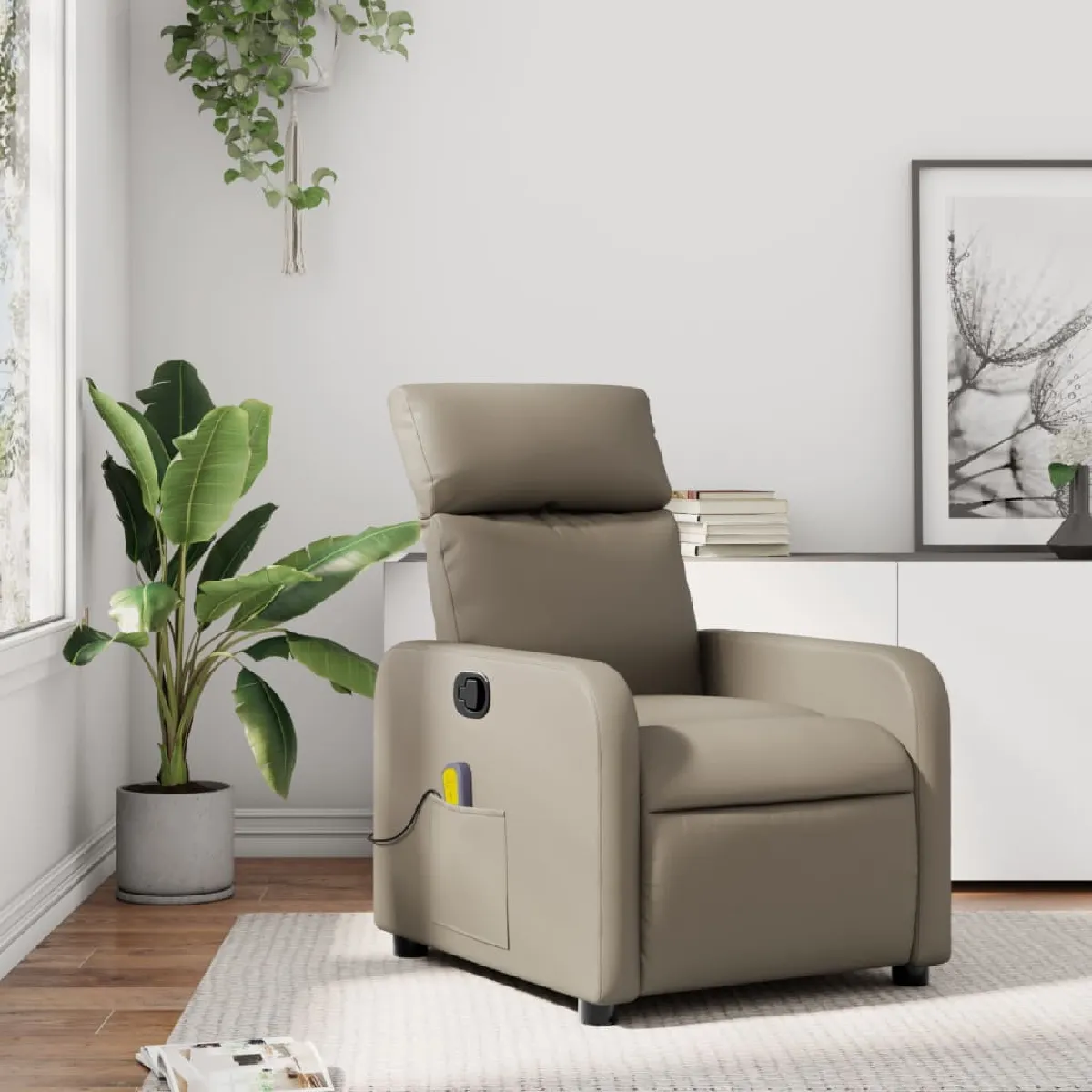 VIDAXL Fauteuil de massage inclinable Cappuccino Similicuir - vue 2