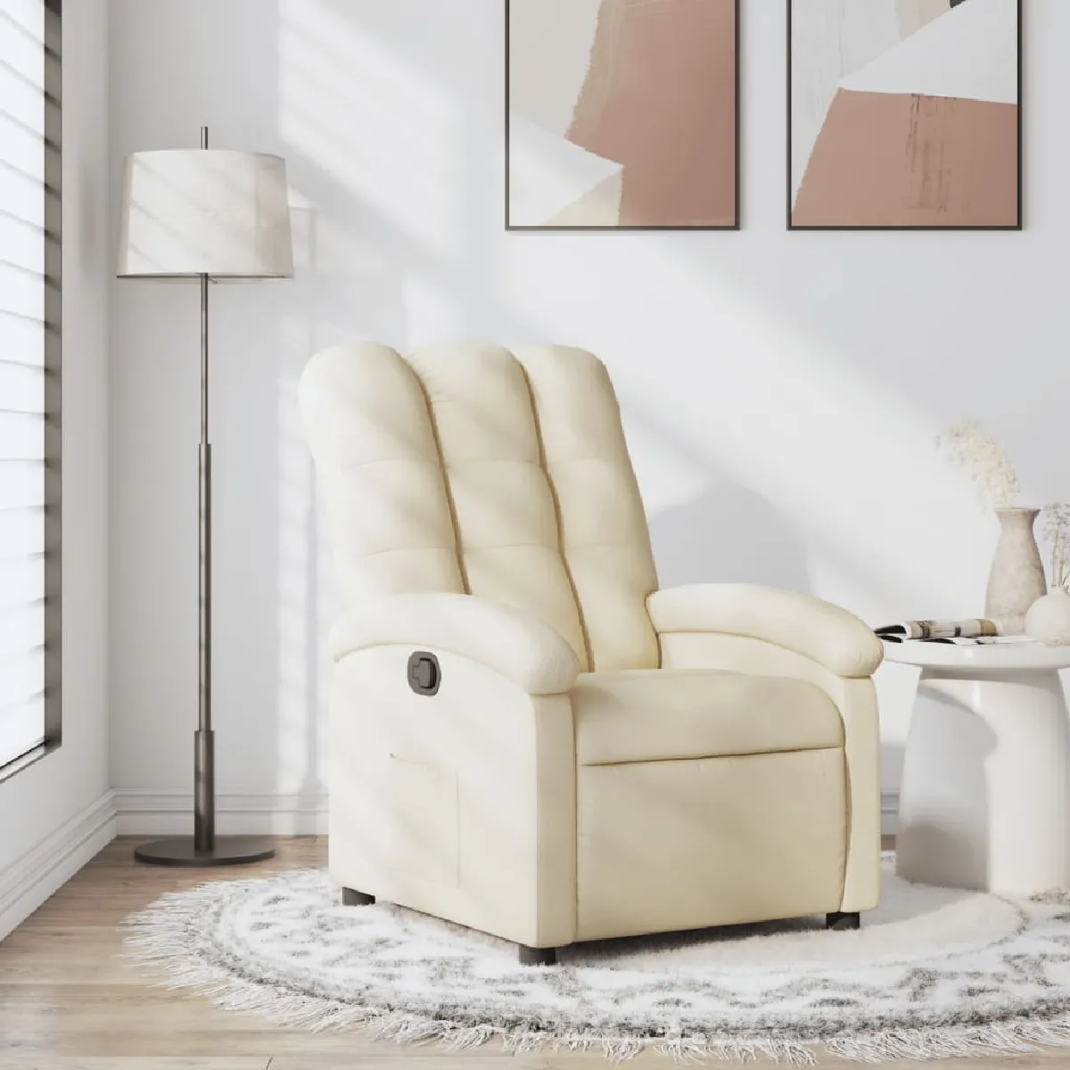 Non Communiqué Or Vidaxl Fauteuil Réglable Tissu Crème - Image 3