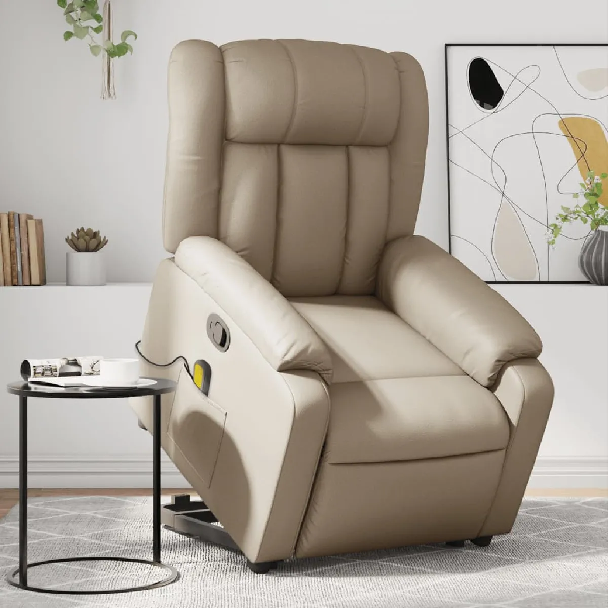 VIDAXL Fauteuil de massage inclinable Cappuccino Similicuir - vue 2