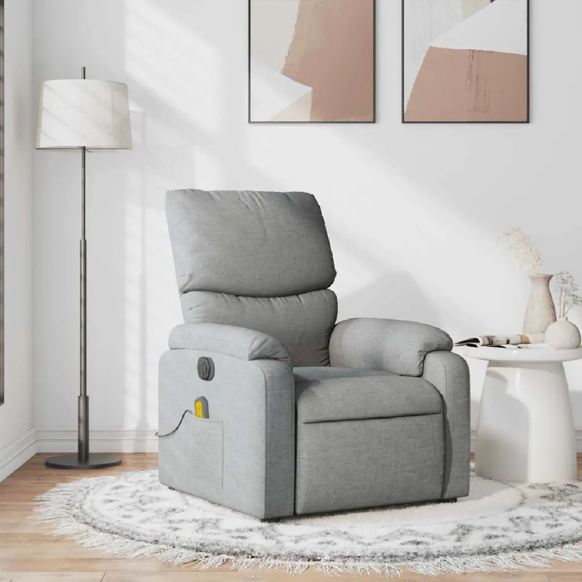 vidaXL Fauteuil de massage inclinable - Gris clair