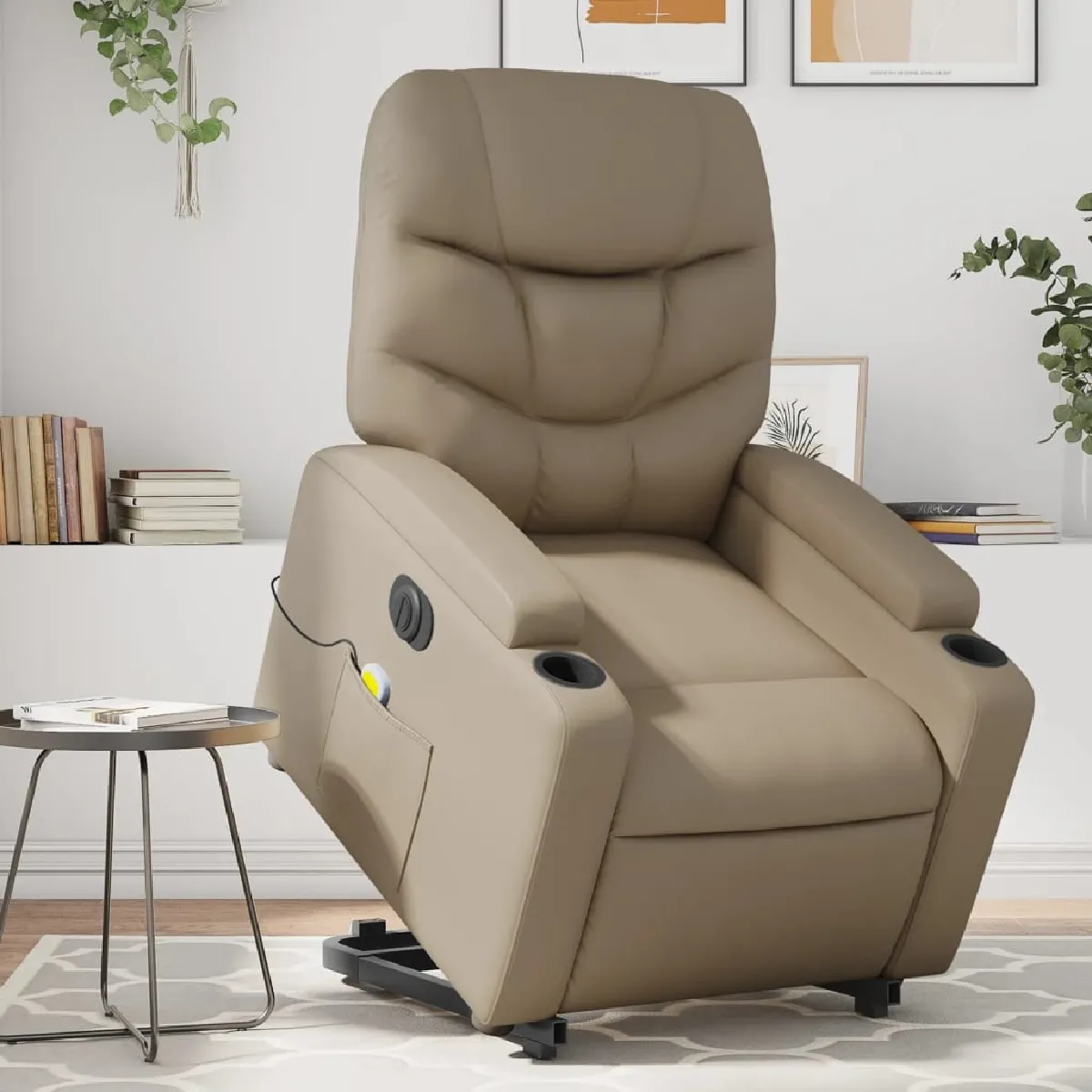 vidaXL Fauteuil de massage électrique Cappuccino