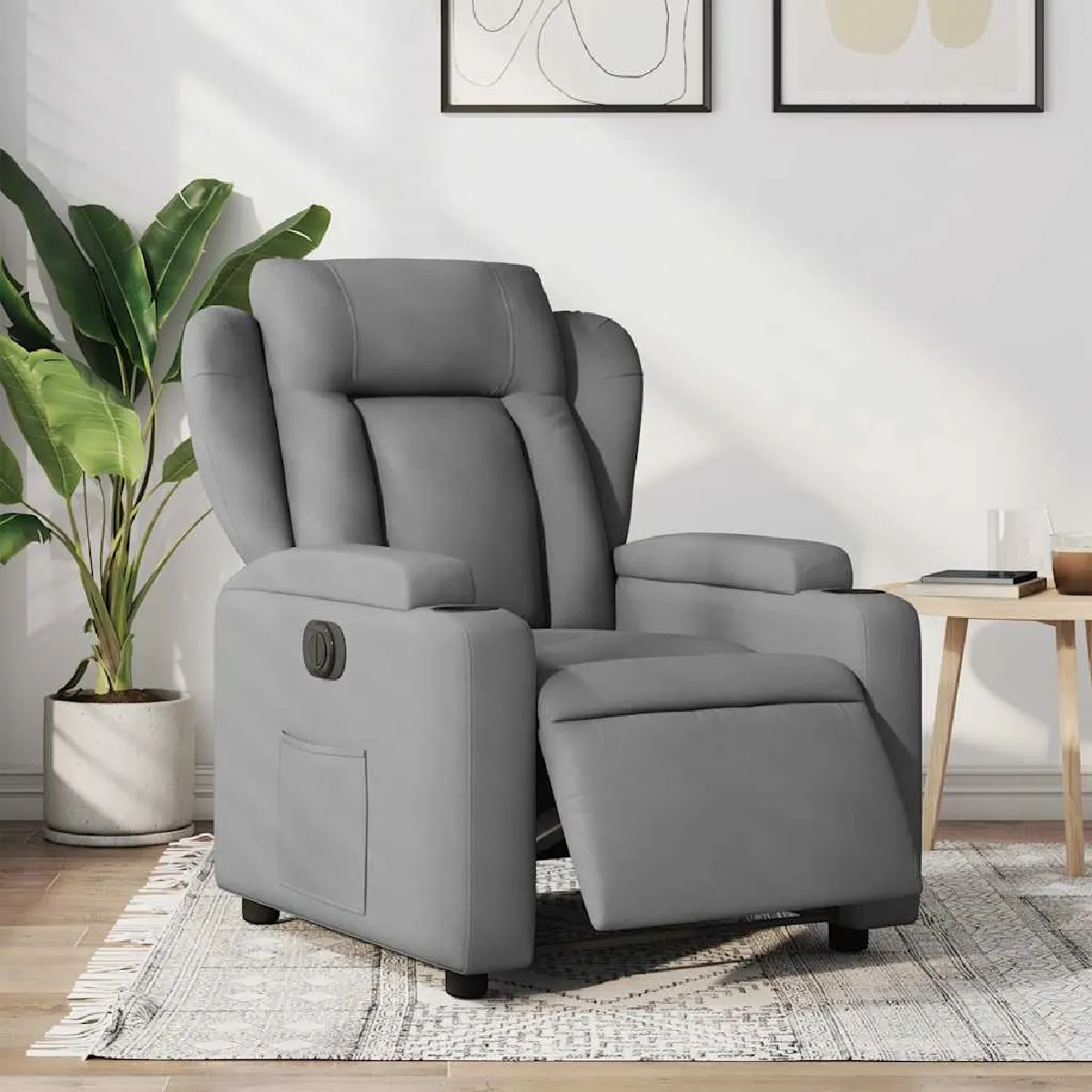 VIDAXL - Fauteuil de relaxation électrique - Gris clair - Image 2
