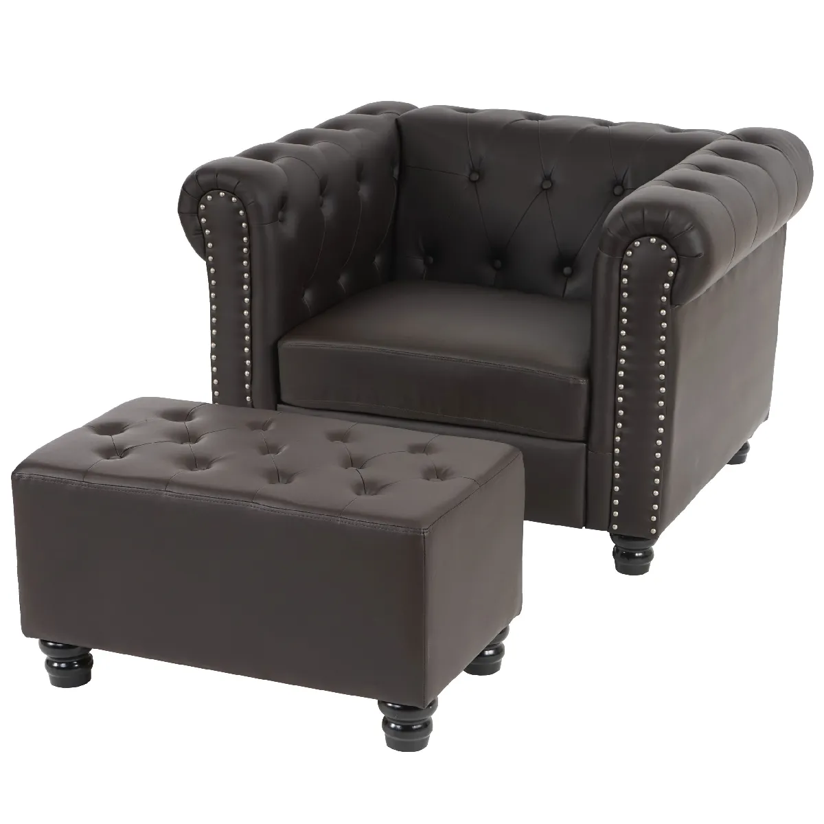Mendler Noir Fauteuil Chesterfield