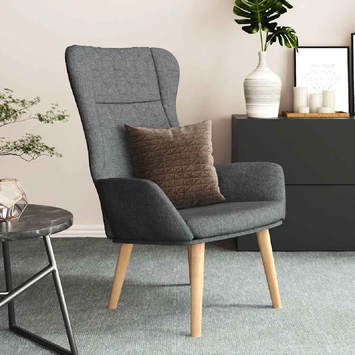 Vidaxl Gris Fauteuil Relax Tissu Foncé - Image 2