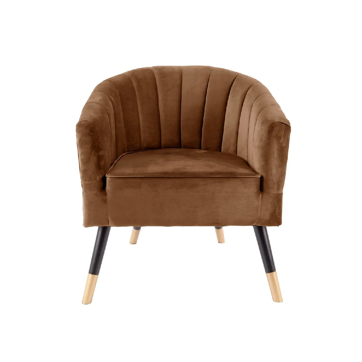 Fauteuil Royal effet velours - 1 place - Chocolat gourmand