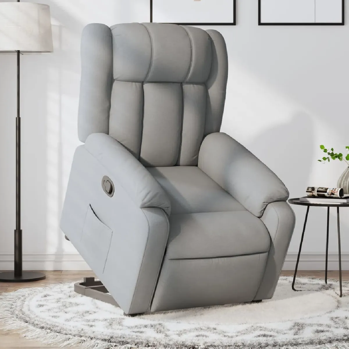 Vidaxl Gris/Clair Fauteuil De Relaxation Inclinable Tissu - Image 3