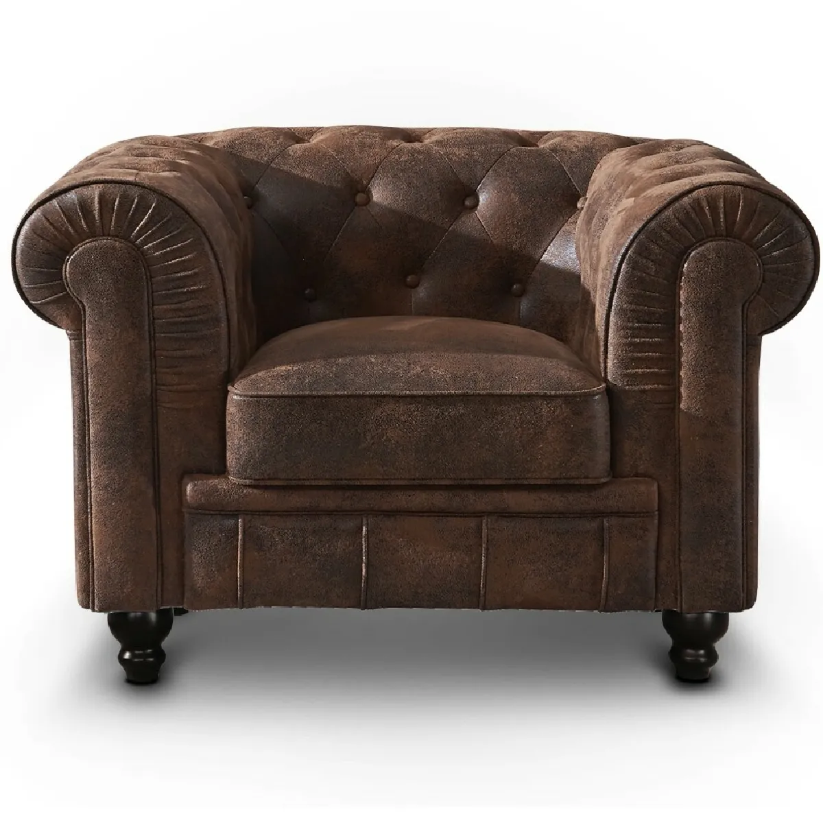 Fauteuil Chesterfield vintage - Marron