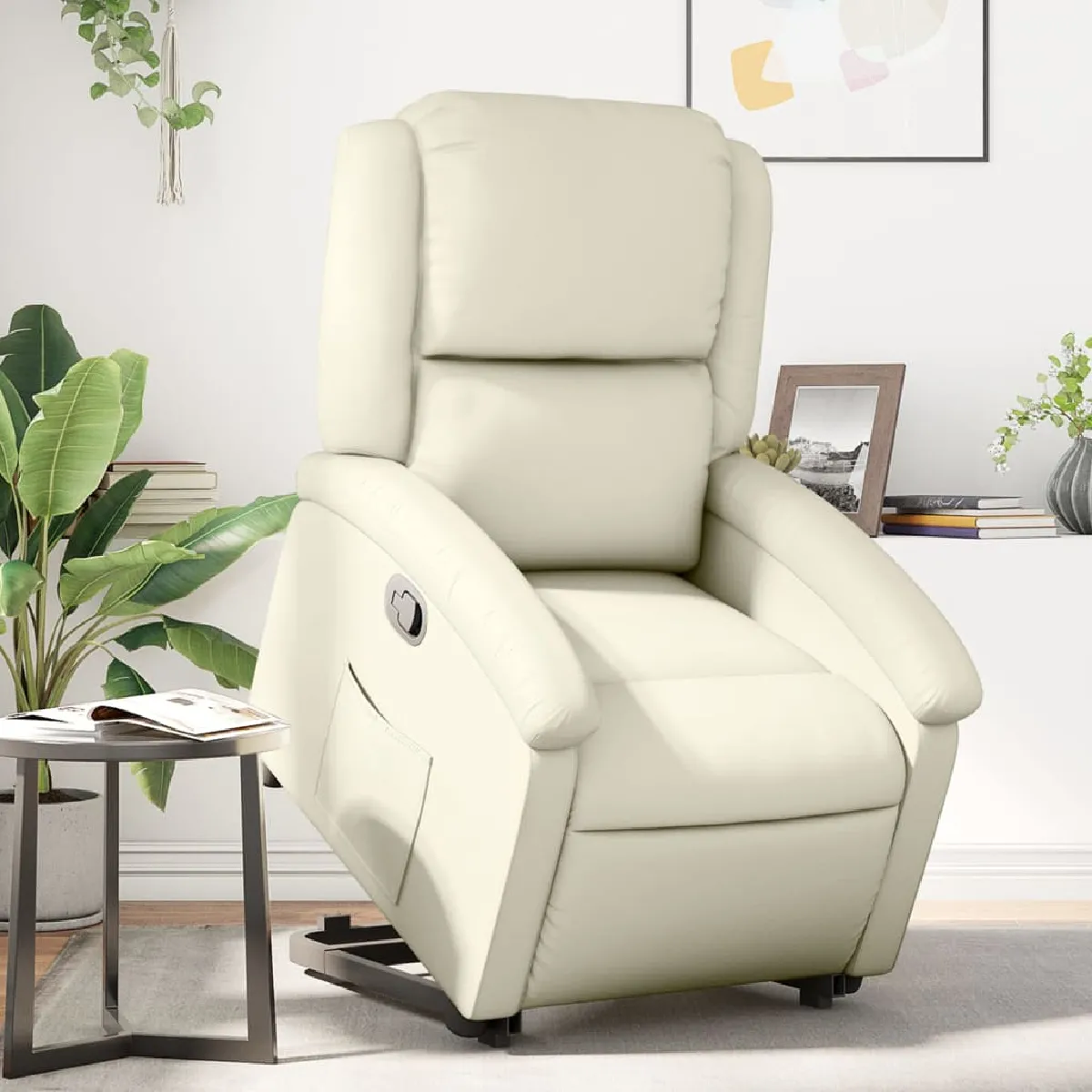 vidaXL Fauteuil électrique Crème