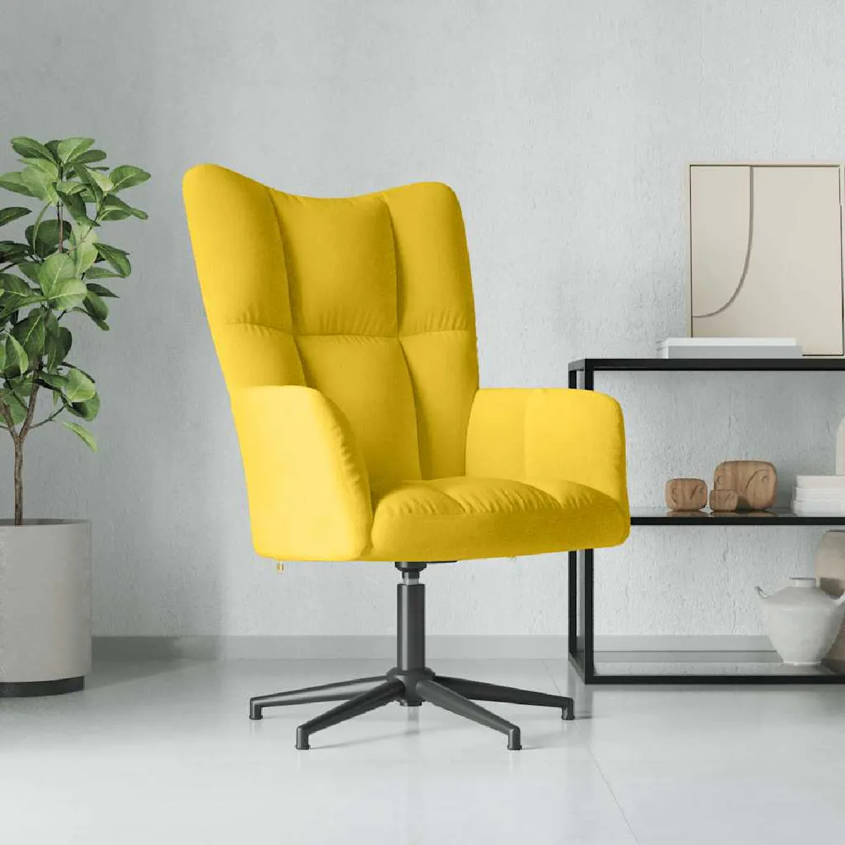 vidaXL Chaise de relaxation Velours Crème - vue 7