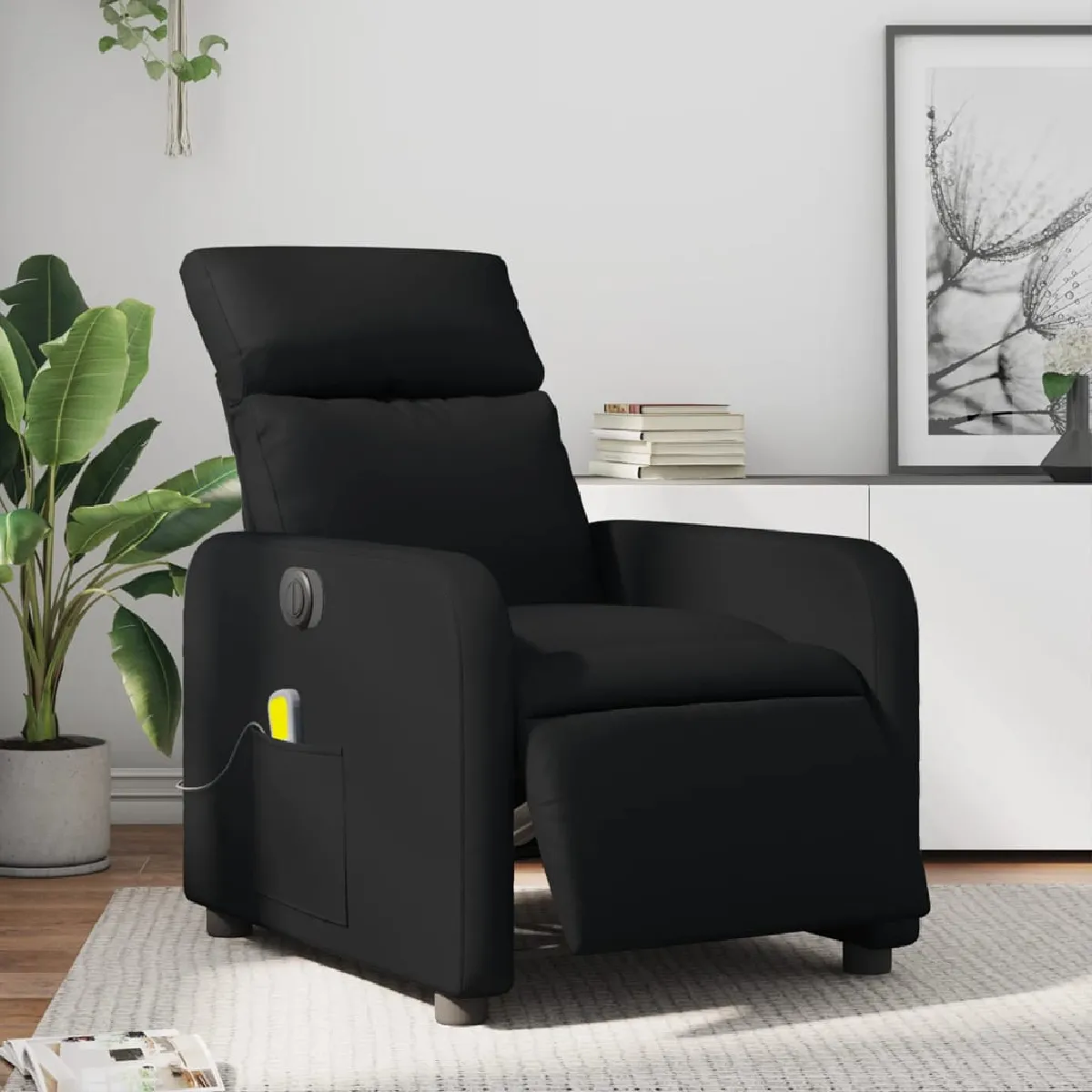 Vidaxl Noir - Fauteuil De Massage Inclinable Électrique