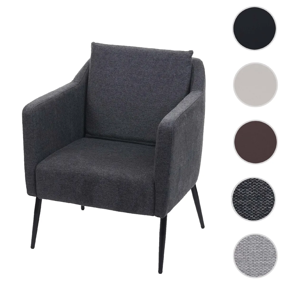 Mendler Gris Fauteuil En Tissu - Foncé