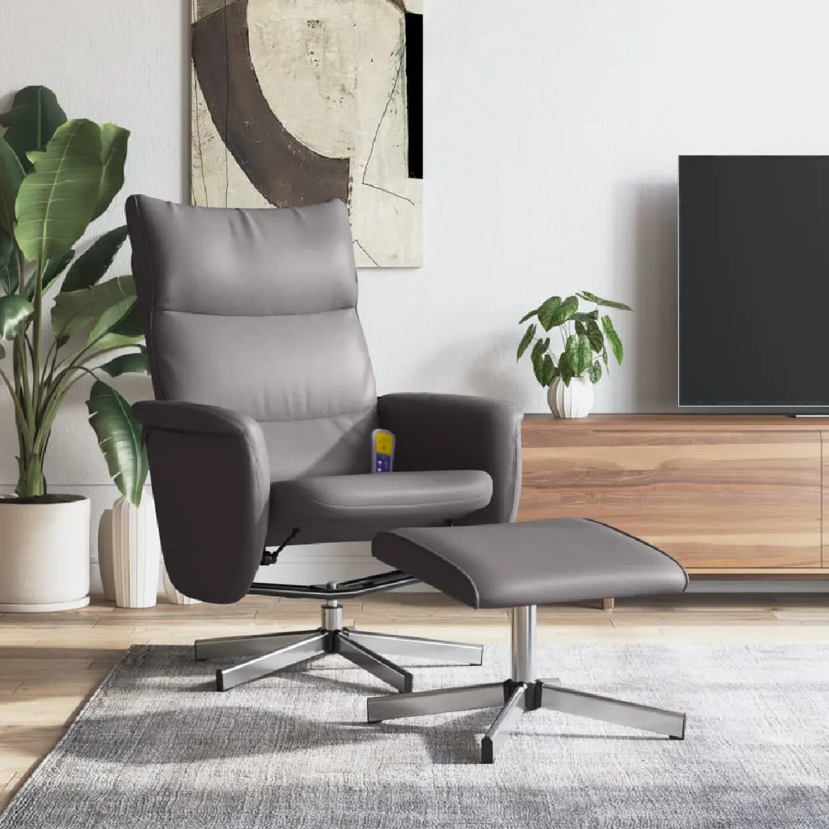 VIDAXL Fauteuil de massage Gris similicuir VIDAXL Fauteuil de massage Gris similicuir