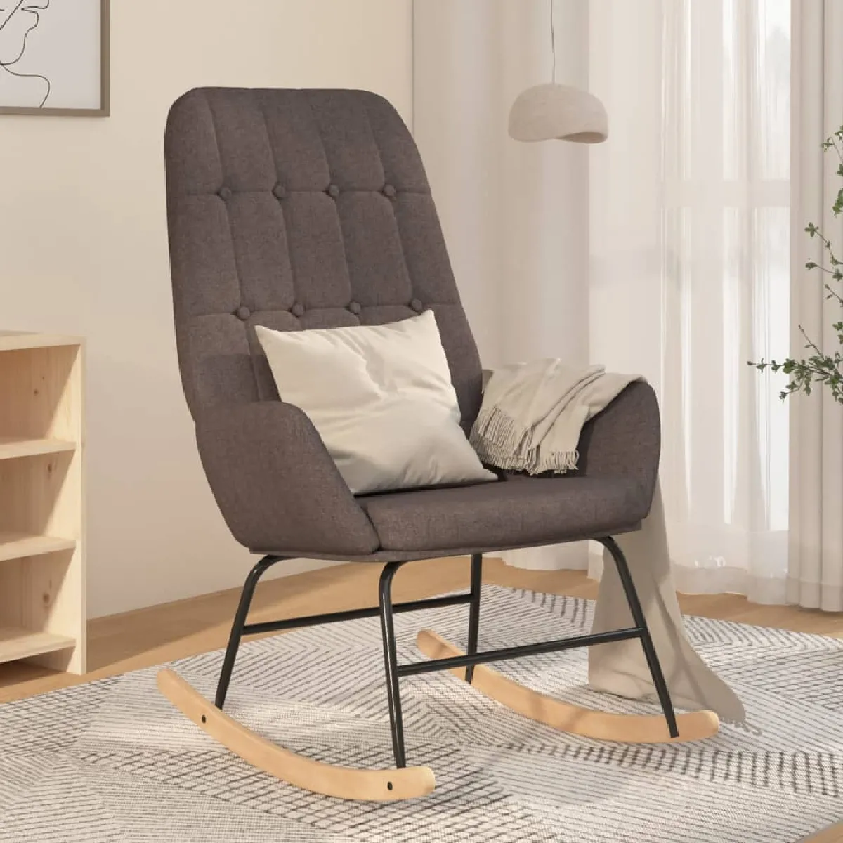 vidaXL Chaise à bascule - Gris foncé